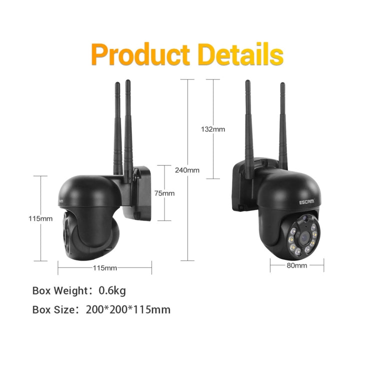 ESCAM WNK610 3.0 Million Pixels Wireless Dome IP Camera, Support Motion Detection & Two-way Audio & Full-color Night Vision & TF Card, EU Plug, WNK610 ESCAM WNK610 3.0 Million Pixels Wireless Dome IP Camera, Support Motion Detection & Two-way Audio & Full-color Night Vision & TF Card, EU Plug, WNK610